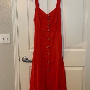 Super cute red midi sundress!!